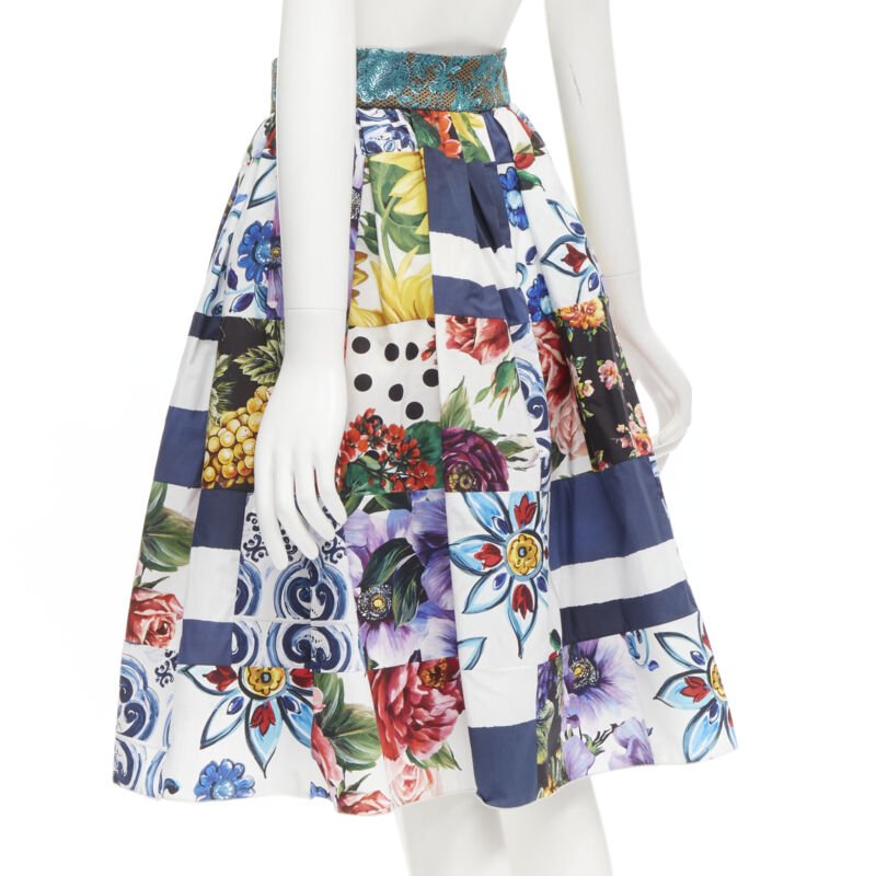 Dolce & Gabbana Patchwork Floral Skirt - Detail 1
