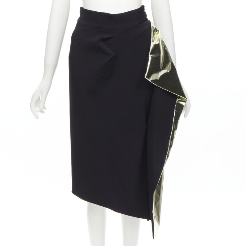 Maticevski Gold Foil Midi Skirt