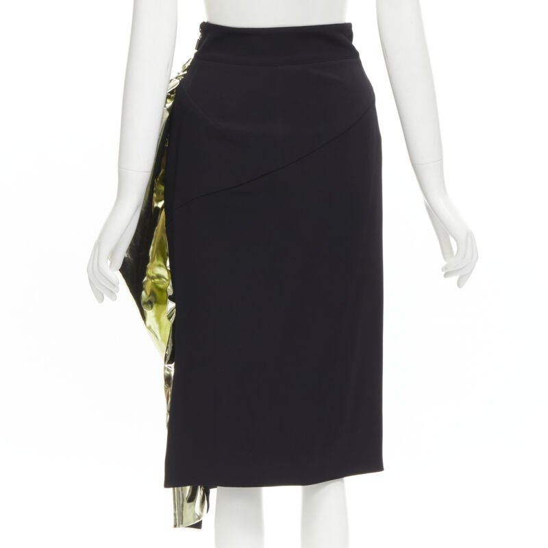 Maticevski Gold Foil Midi Skirt - Side view