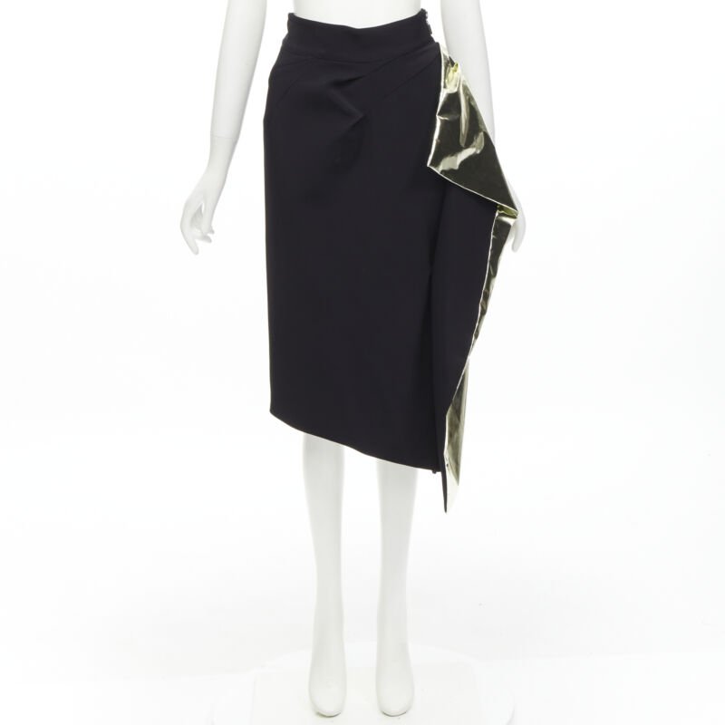 Maticevski Gold Foil Midi Skirt - Image 12