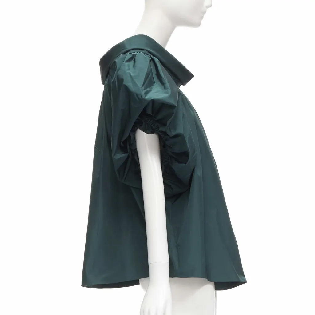 Alexander McQueen Puff Sleeve Top Green Polyester Never worn - Inside View