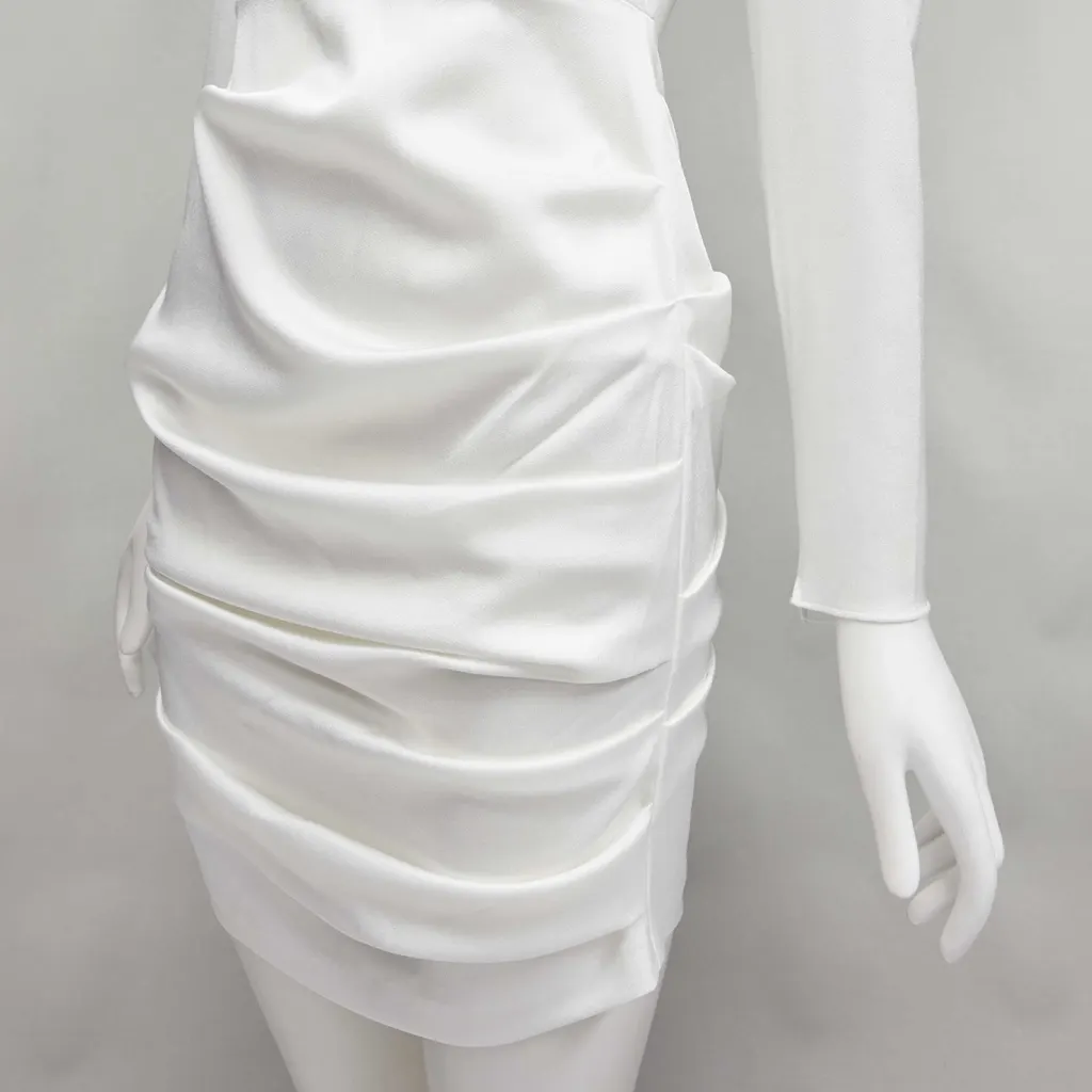 Alex Perry White Satin Cocktail Dress White Never worn - Back View