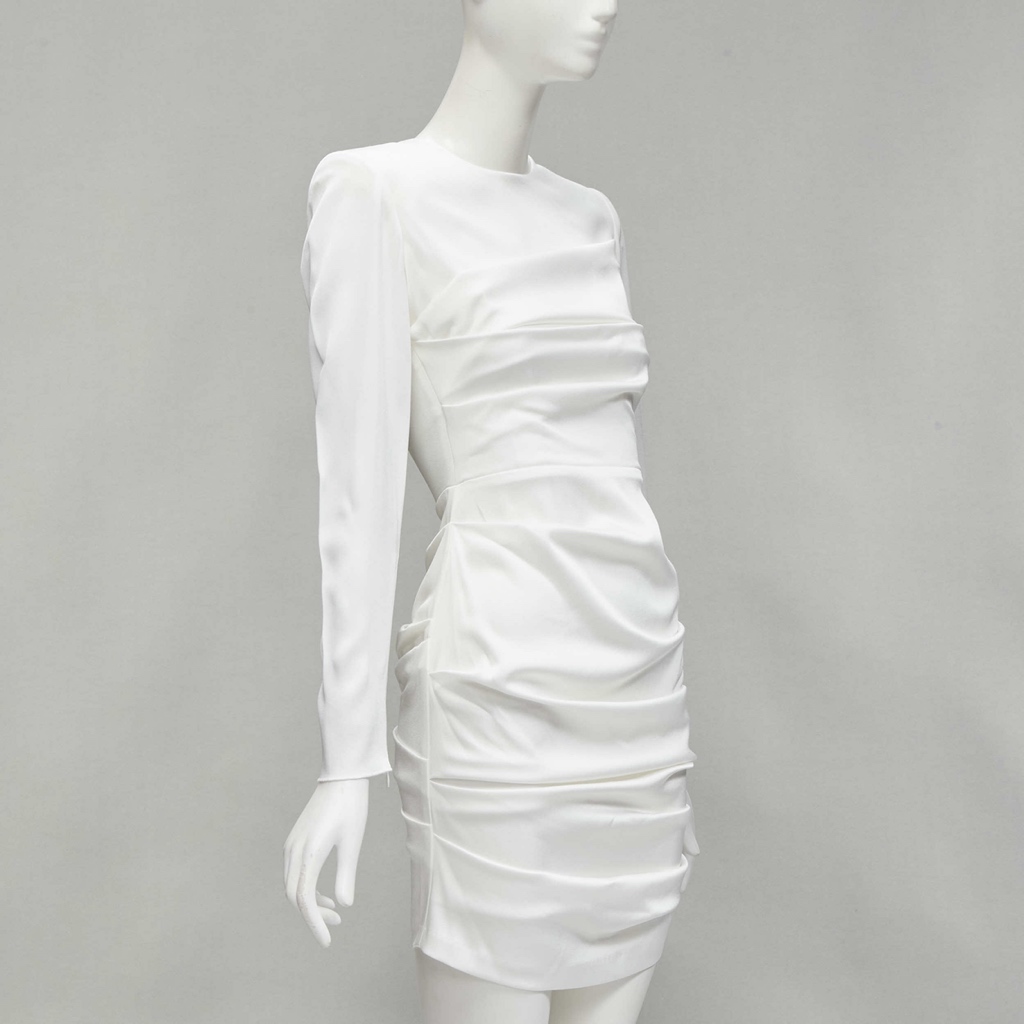 Alex Perry White Satin Cocktail Dress - Image 6
