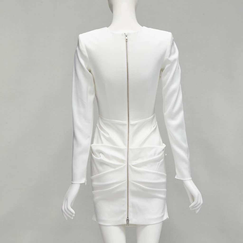 Alex Perry White Satin Cocktail Dress - Side view