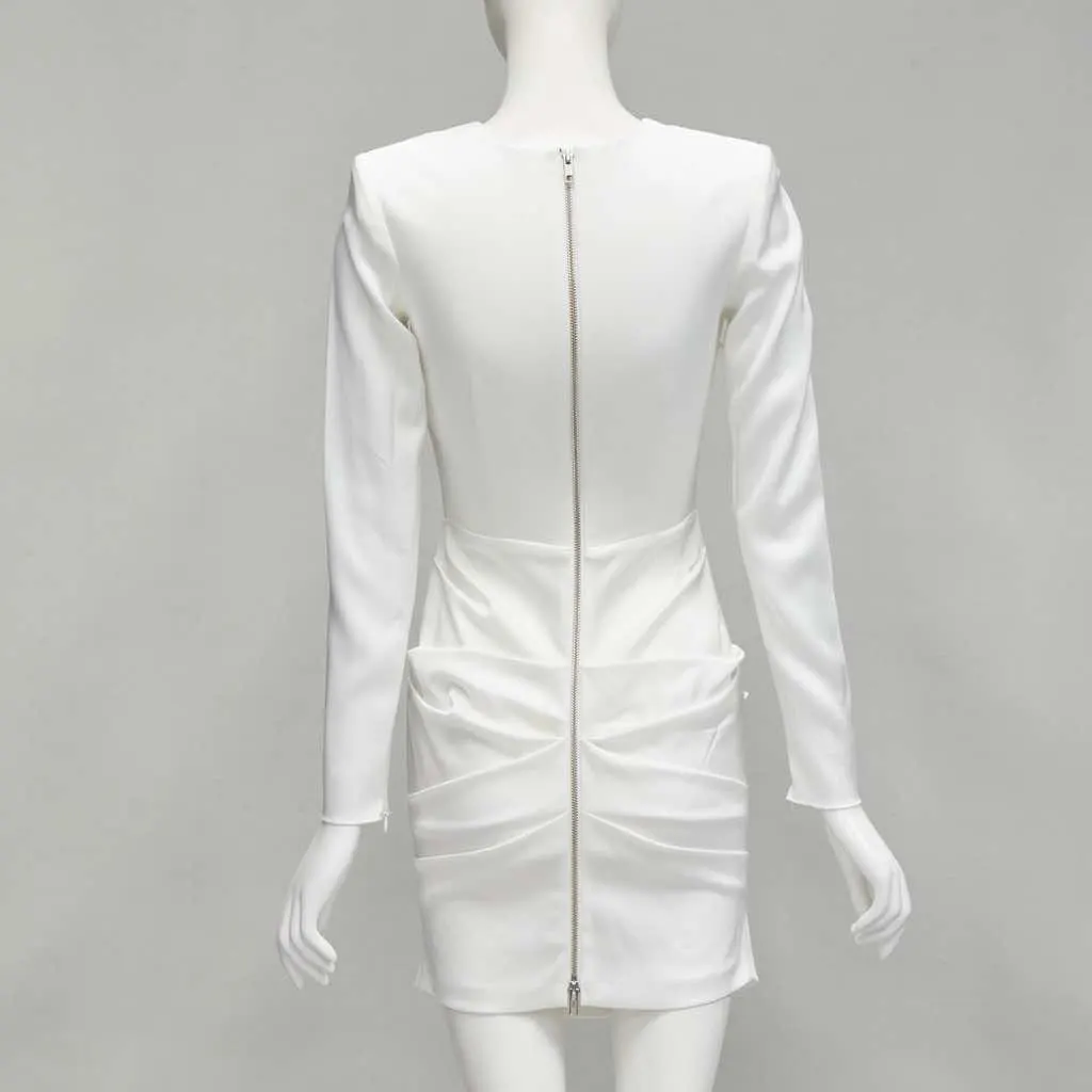Alex Perry White Satin Cocktail Dress White Never worn - Box View