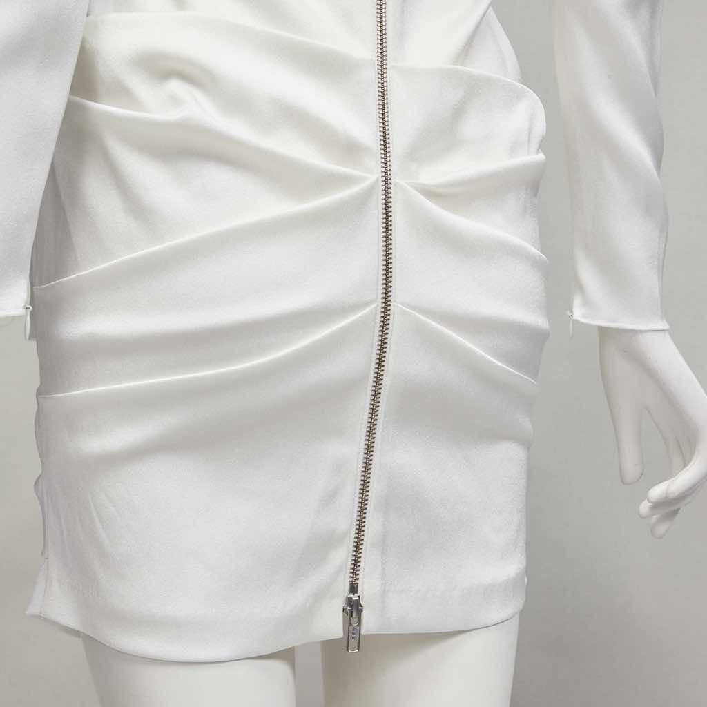 Alex Perry White Satin Cocktail Dress - Image 10