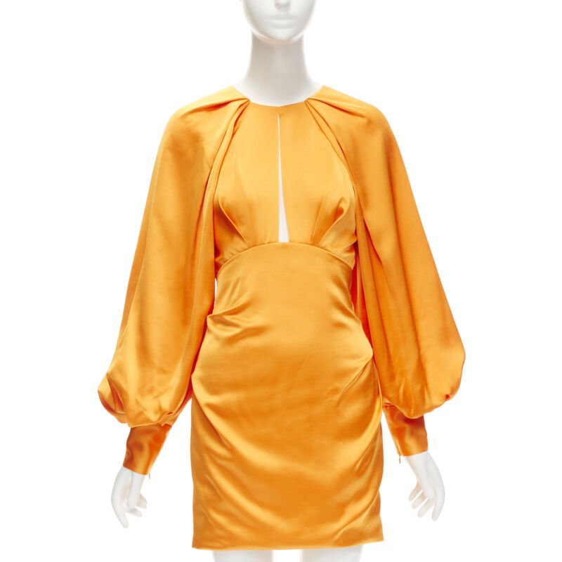Acler Orange Puff Sleeve Dress