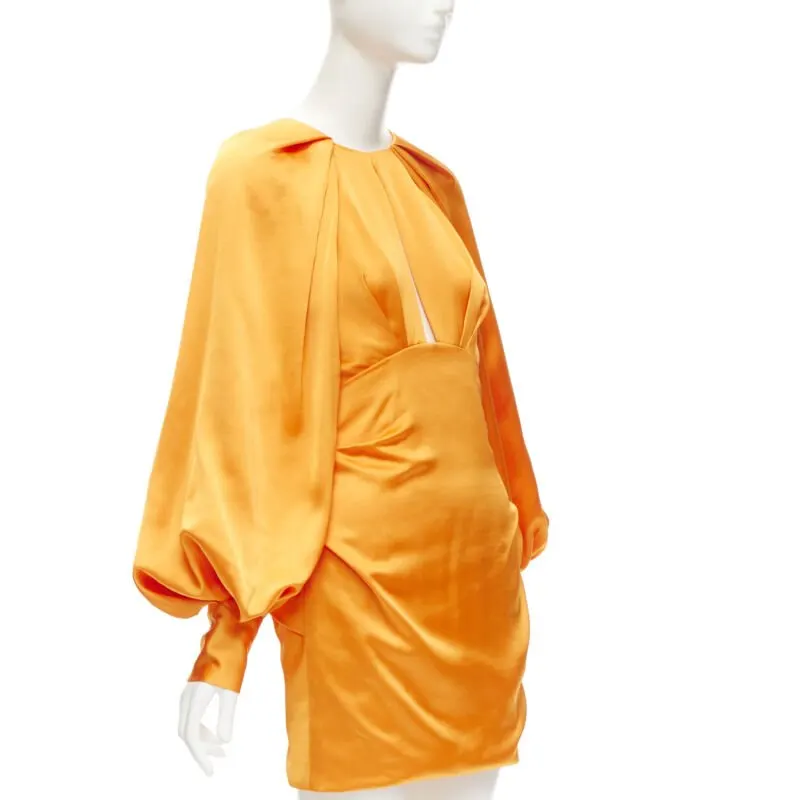Acler Orange Puff Sleeve Dress Orange Polyester Never worn - Inside View