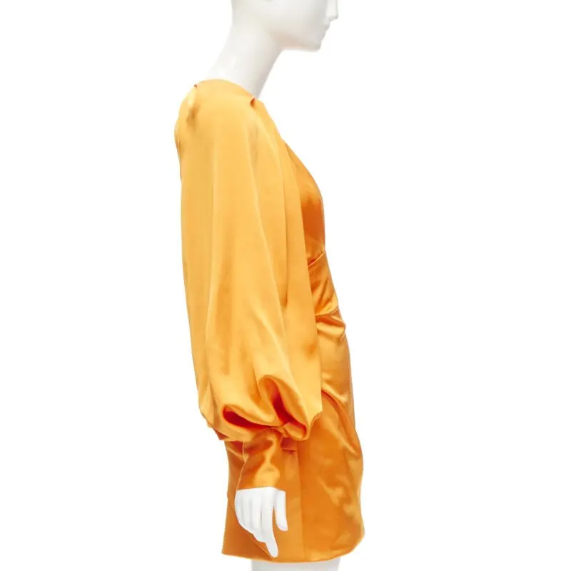 Acler Orange Puff Sleeve Dress Orange Polyester Never worn - Model View