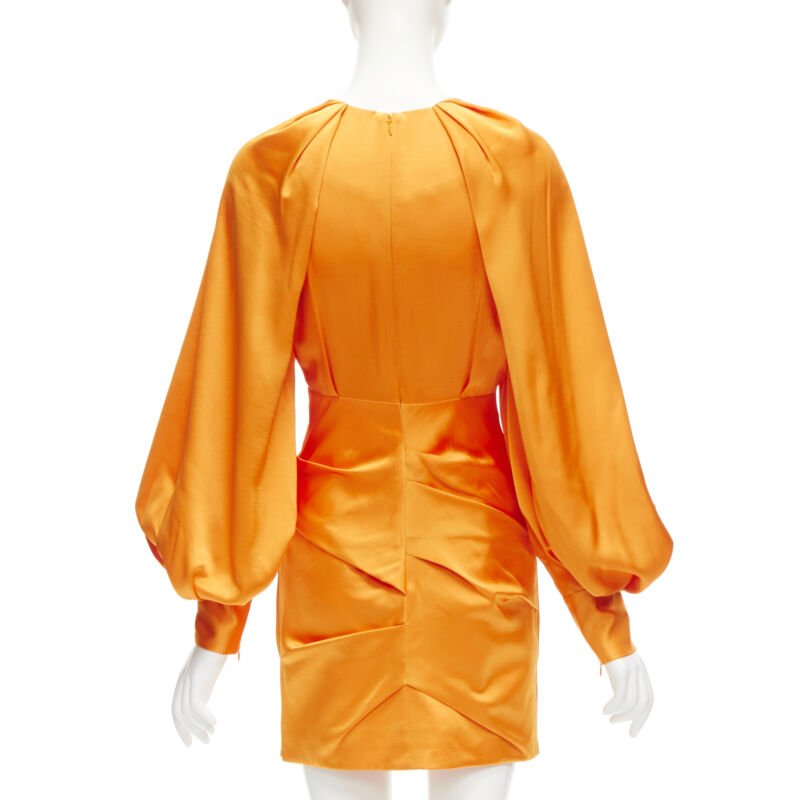Acler Orange Puff Sleeve Dress - Side view
