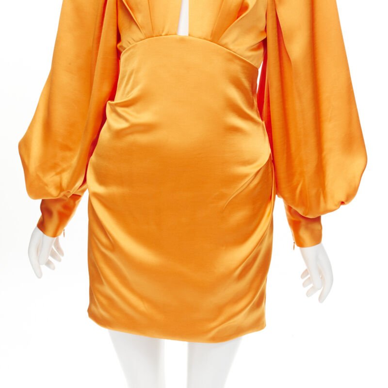 Acler Orange Puff Sleeve Dress - Image 10