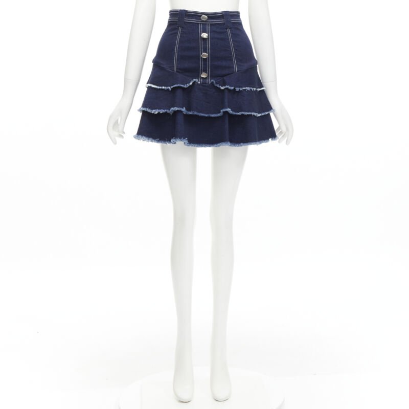 Aje Frayed Denim Skirt - Image 11