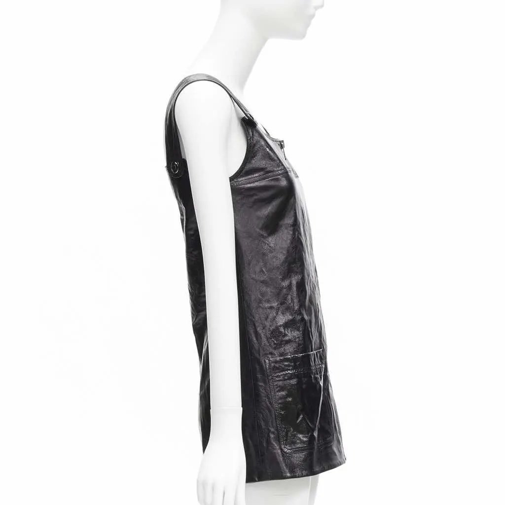 Dior Crinkled Leather Dress Black Leather Never worn - Model View
