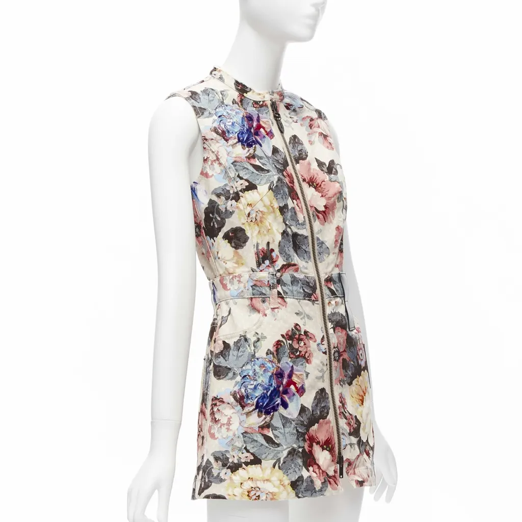 Louis Vuitton Floral Denim Dress Pink Cotton Never worn - Inside View
