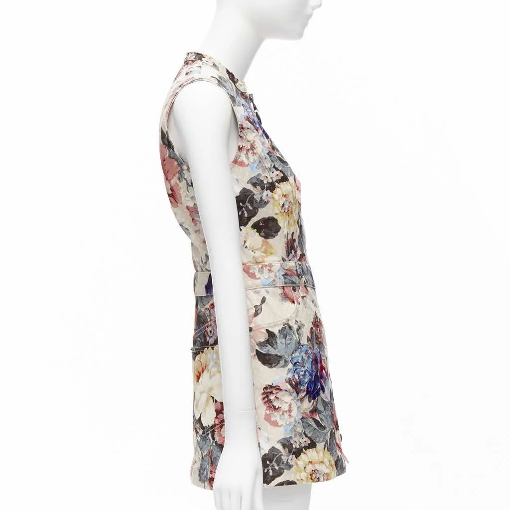Louis Vuitton Floral Denim Dress Pink Cotton Never worn - Model View