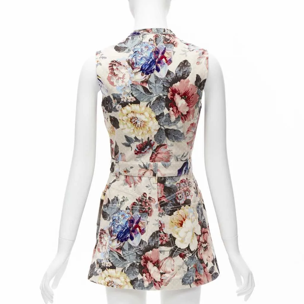 Louis Vuitton Floral Denim Dress Pink Cotton Never worn - Box View