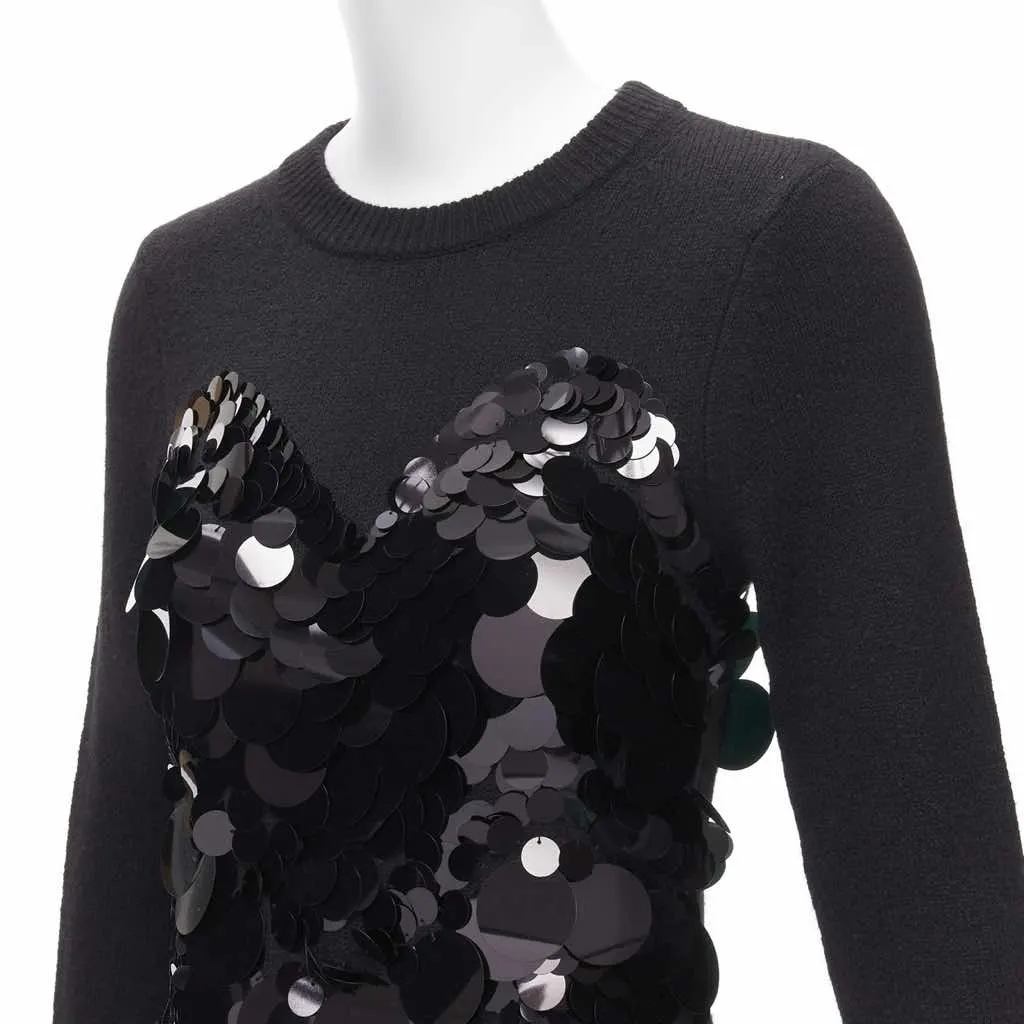 Altuzarra Gradient Cocktail Dress Black Wool Very good - Back View