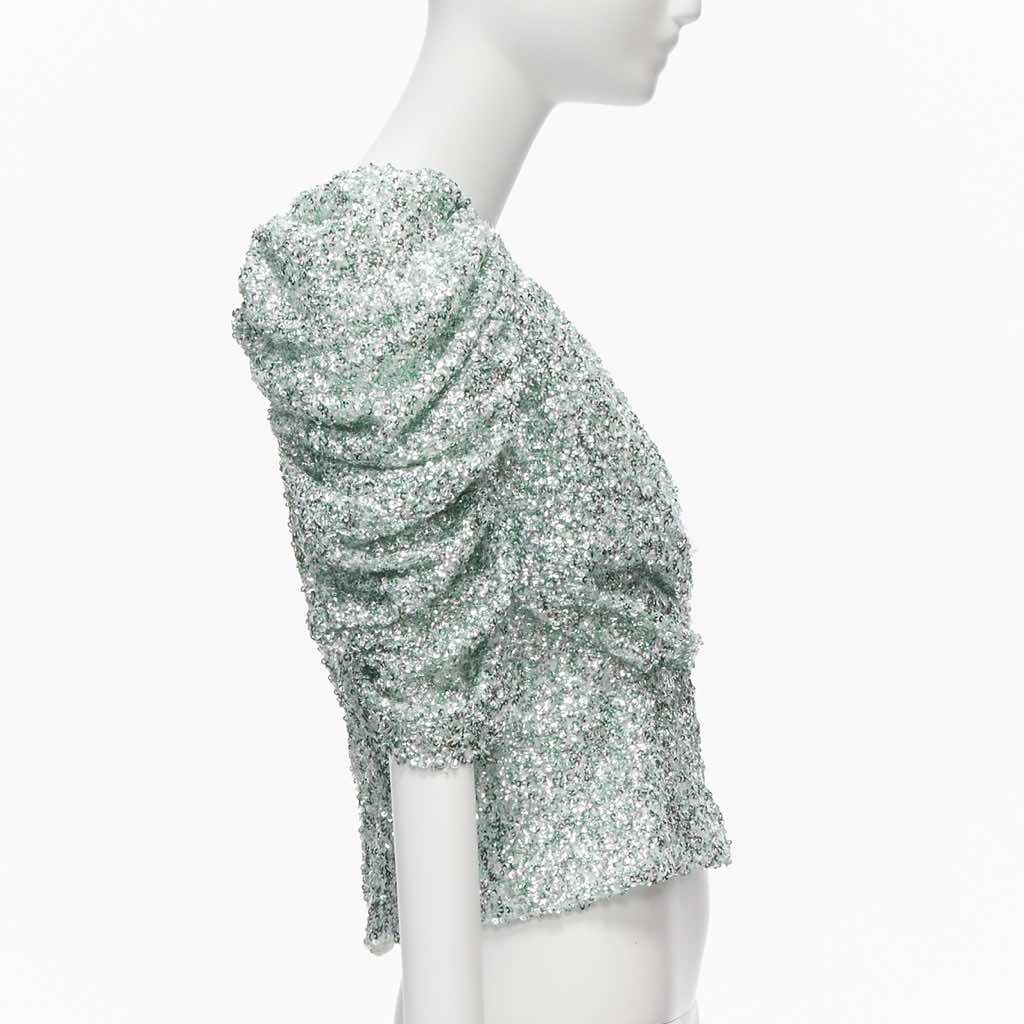 Halpern Sequin Puff Top - 4