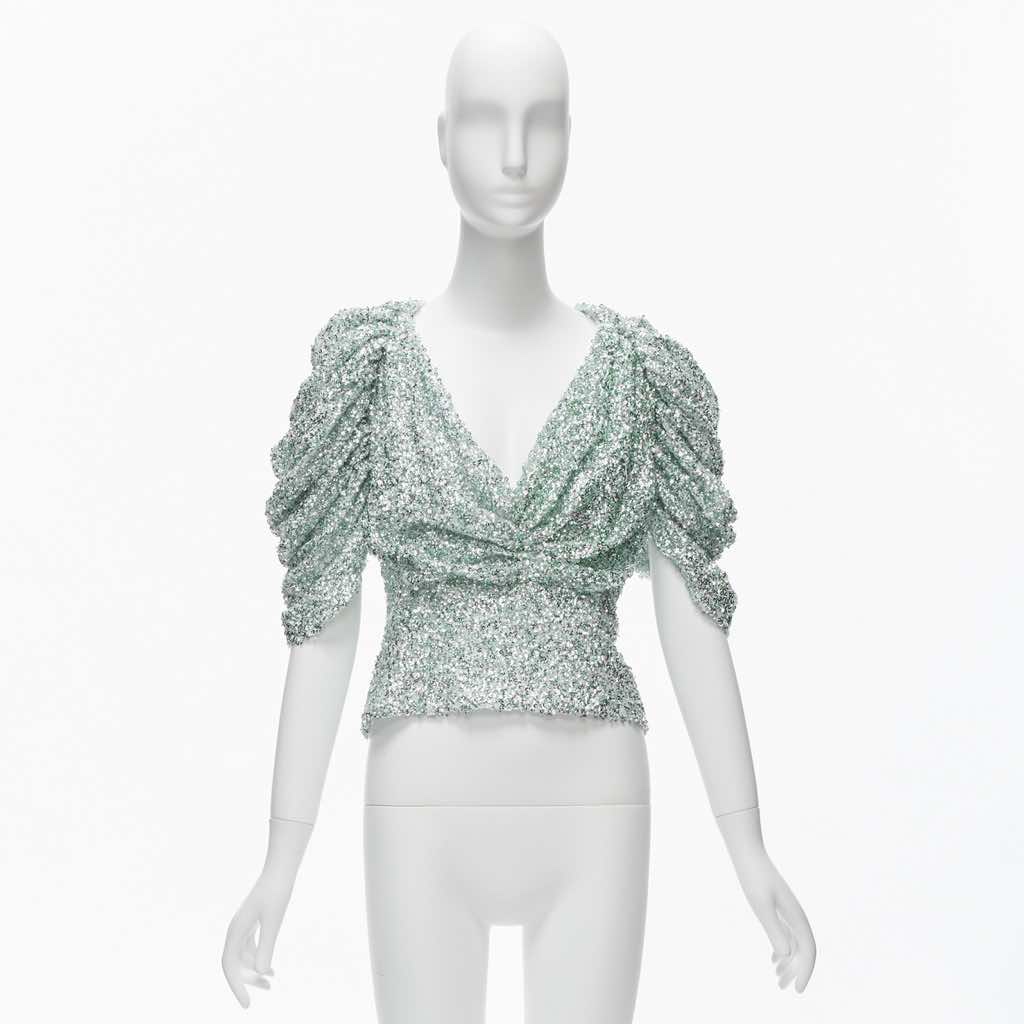 Halpern Sequin Puff Top - Image 12