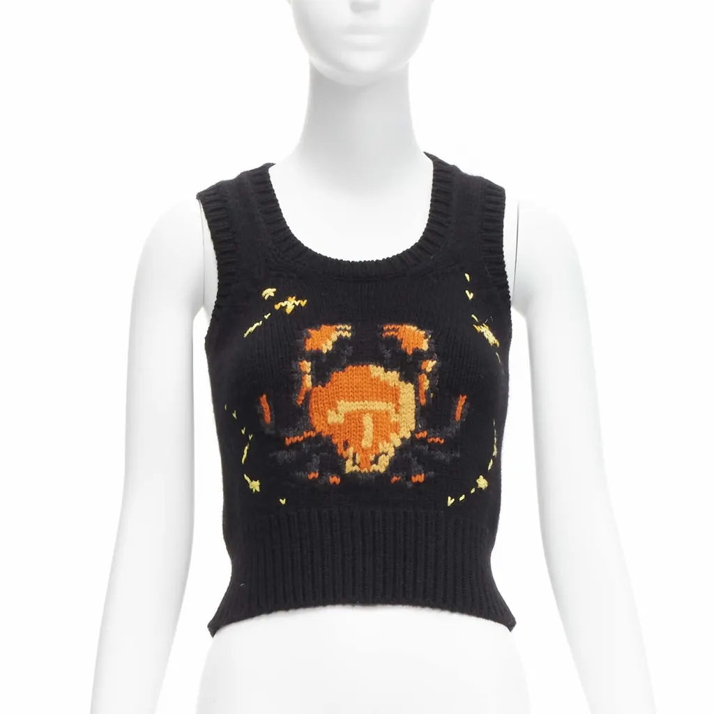 Dior Zodiac Vest Black Wool Never worn - Front View