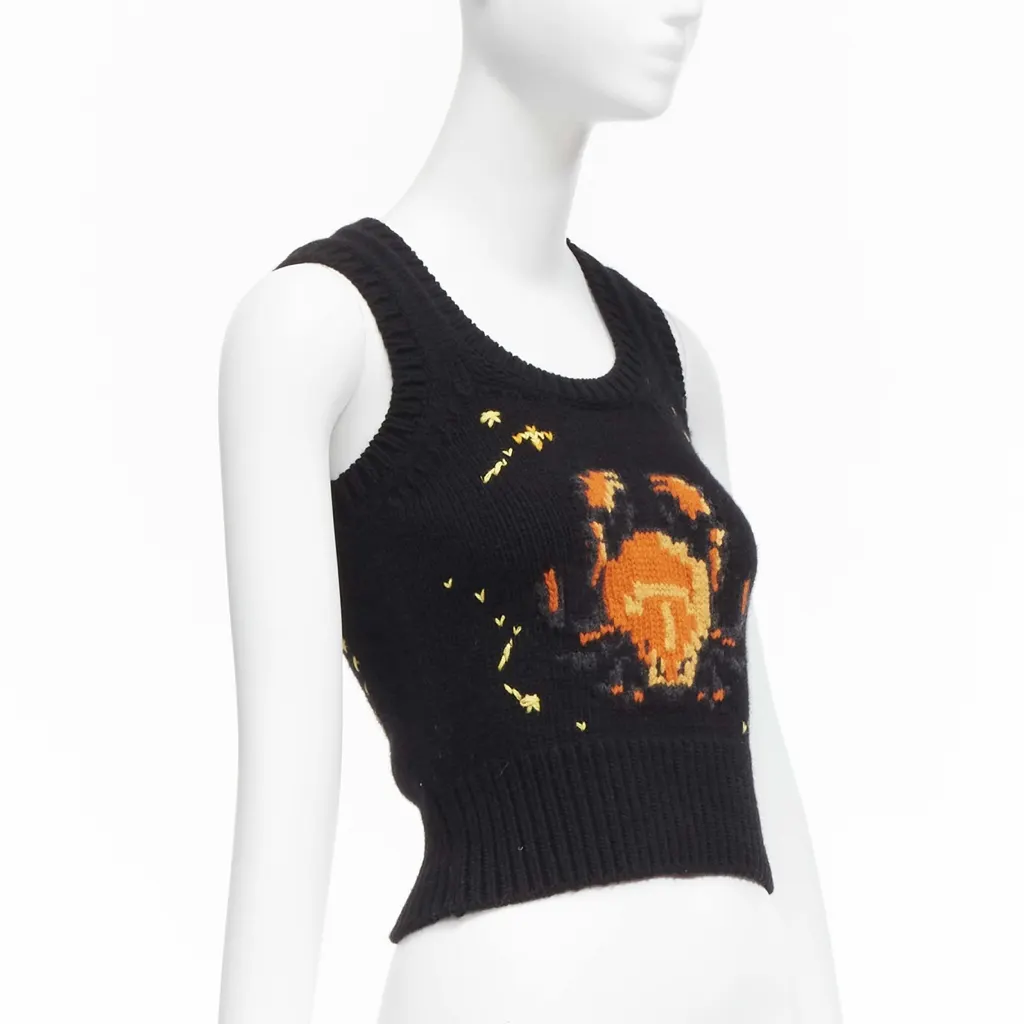 Dior Zodiac Vest Black Wool Never worn - Inside View