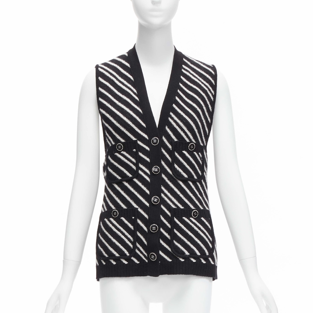 Chanel Striped Pocket Vest