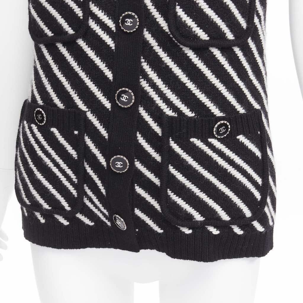 Chanel Striped Pocket Vest - Back view