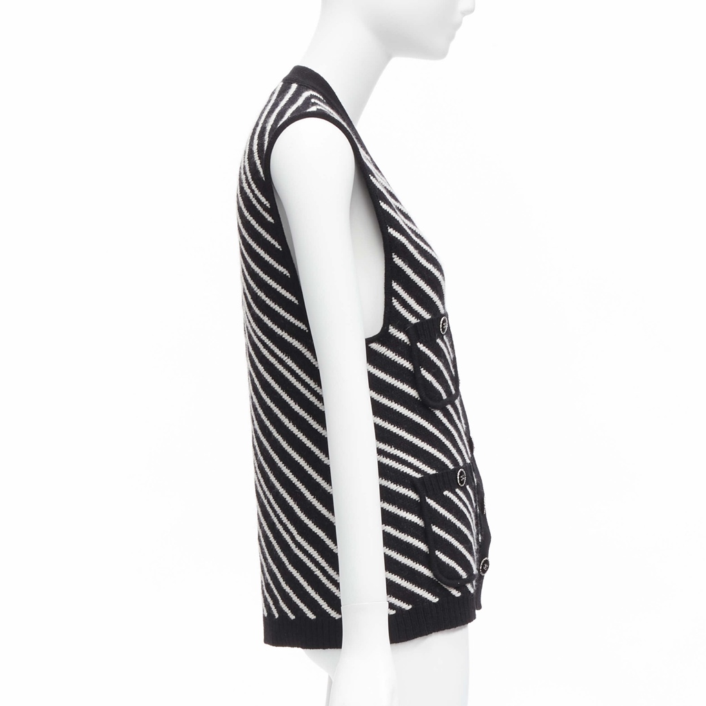 Chanel Striped Pocket Vest - Side view