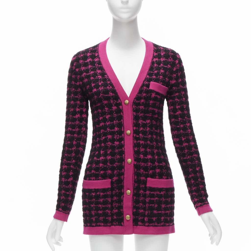 Saint Laurent Houndstooth Cardigan