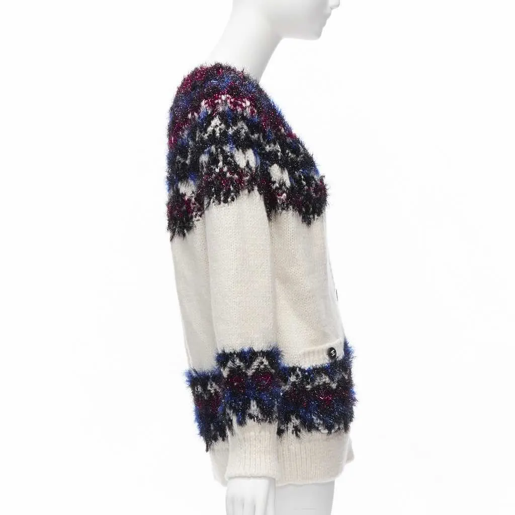 Chanel Fluffy CC Cardigan Beige Polyamide Never worn - Box View