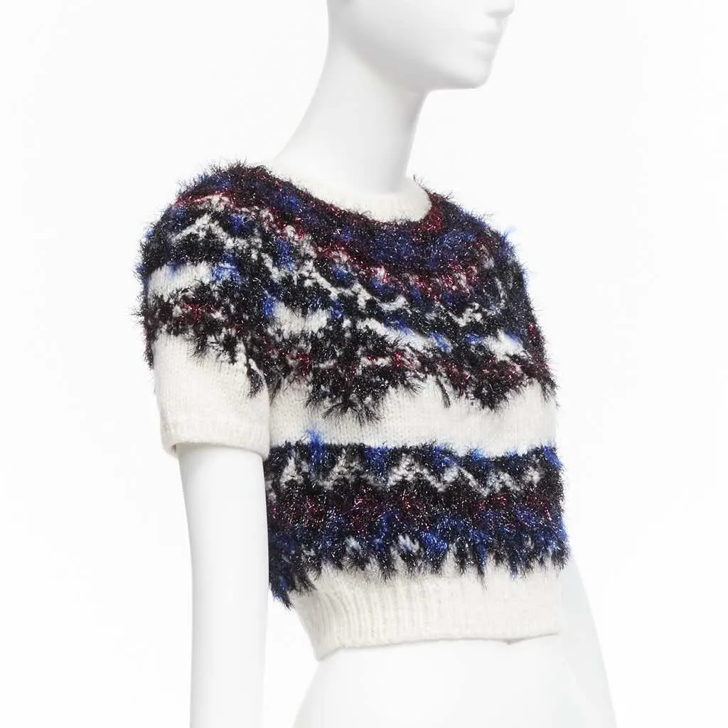 Chanel CC Cropped Sweater Beige Polyamide Never worn - Inside View