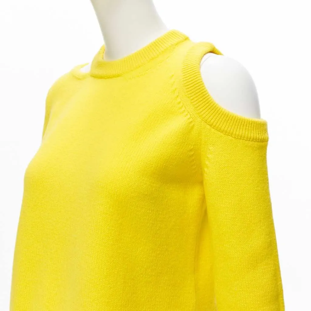 Alexander McQueen Asymmetric Cold Sweater Yellow Wool Never worn - Back View