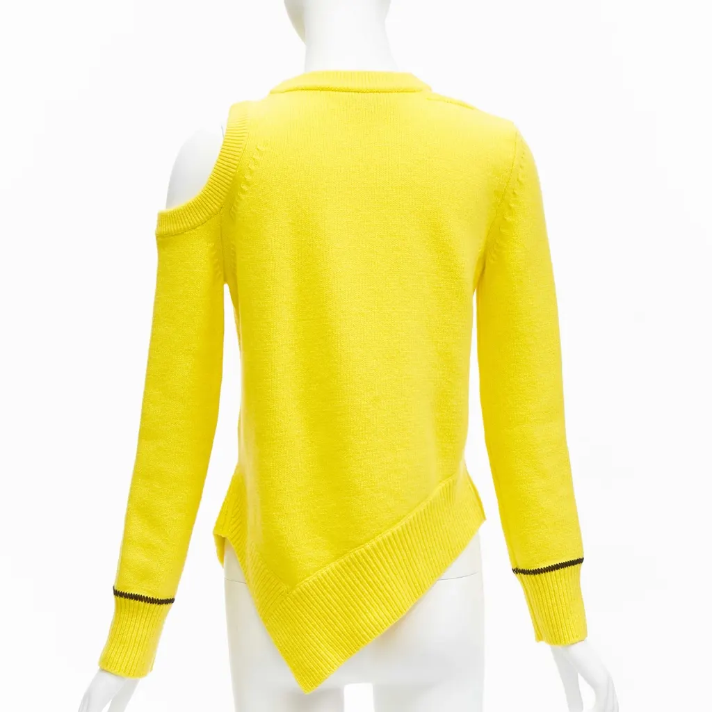 Alexander McQueen Asymmetric Cold Sweater Yellow Wool Never worn - Box View