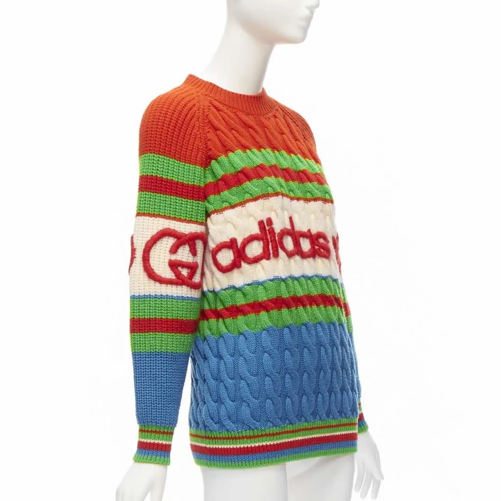 Gucci 3D Logo Cable Sweater MultiColor Wool Never worn - Inside View