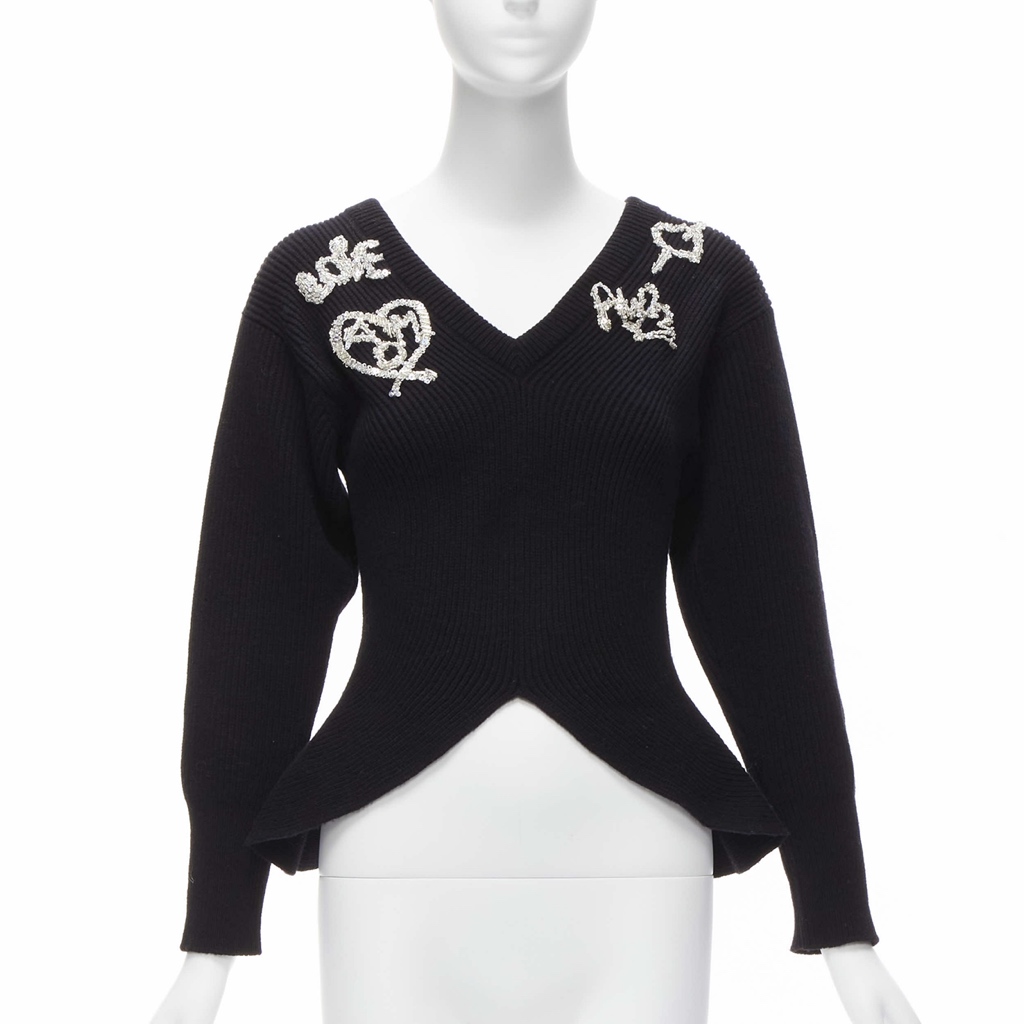 Alexander Mcqueen Logo Peplum Sweater