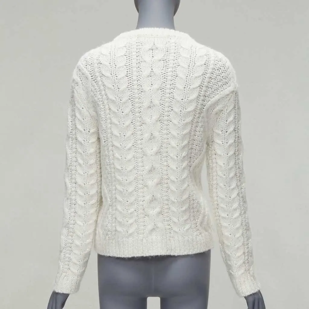 Valentino Sequins Bow Sweater White Polyester Never worn - Inside View