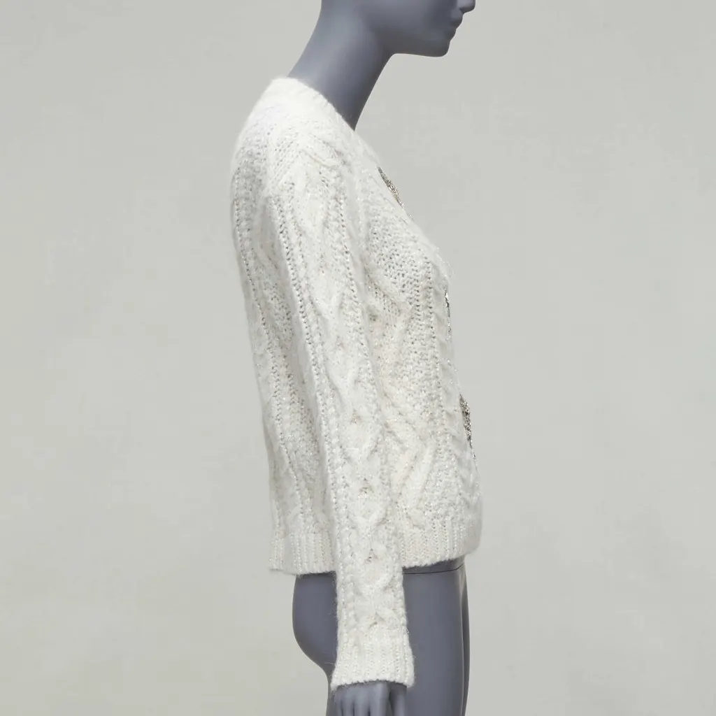 Valentino Sequins Bow Sweater White Polyester Never worn - Model View