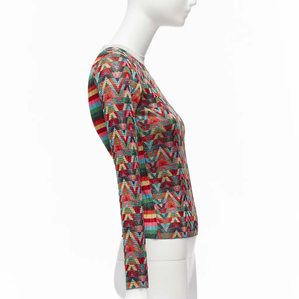 Valentino Colorful Lurex Sweater MultiColor Viscose Never worn - Model View
