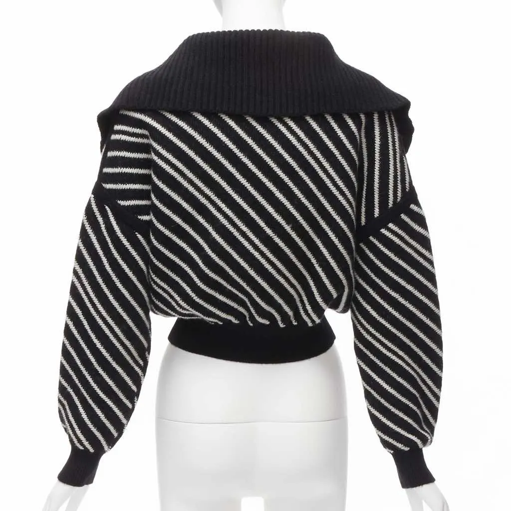 Chanel Stripe CC Sweater Black Cashmere Never worn - Box View