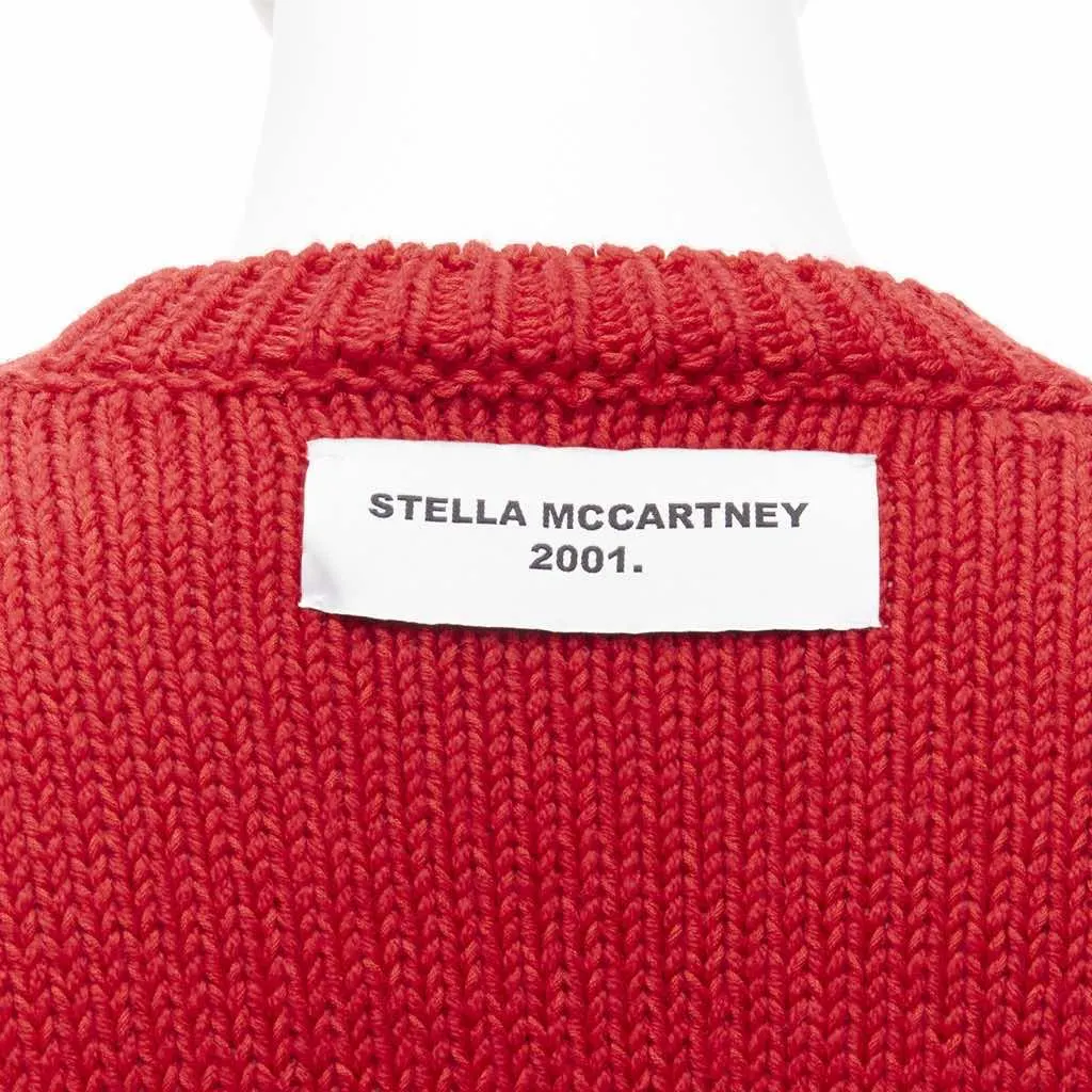 Stella McCartney Bunny Textured Sweater Red Wool Never worn - Back View