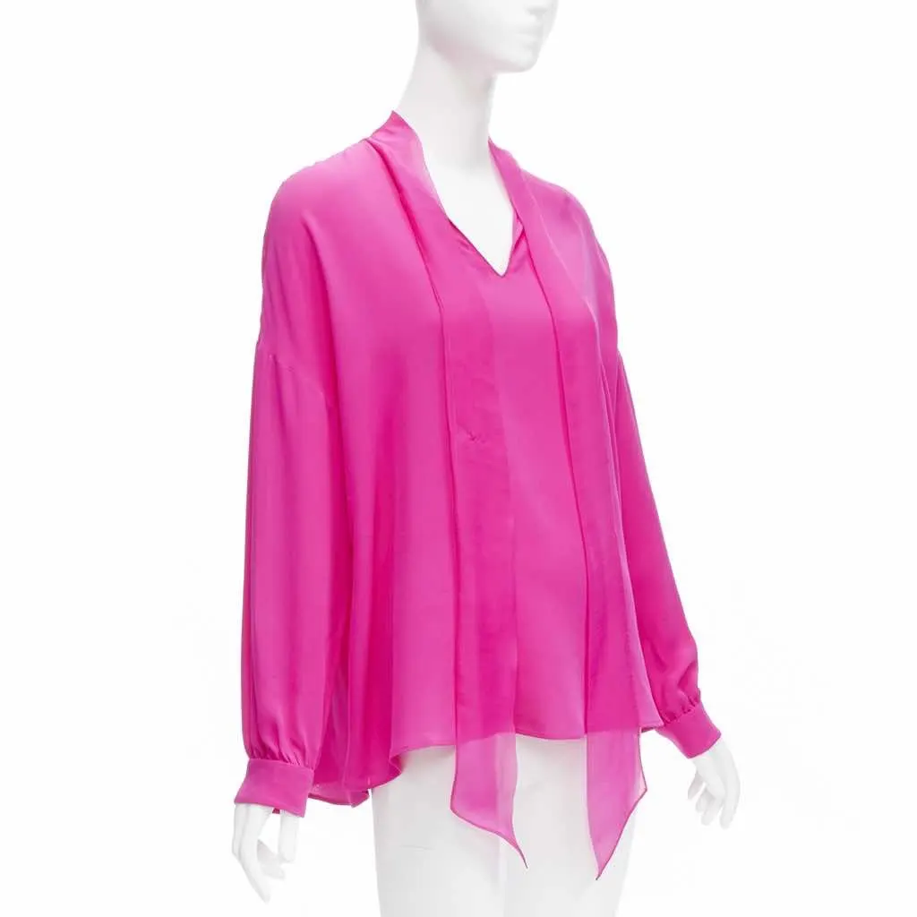Valentino Silk Tie Blouse Pink Silk Never worn - Inside View