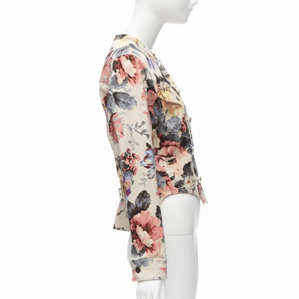 Louis Vuitton Vintage Flower Cropped Jacket Pink Cotton Never worn - Box View