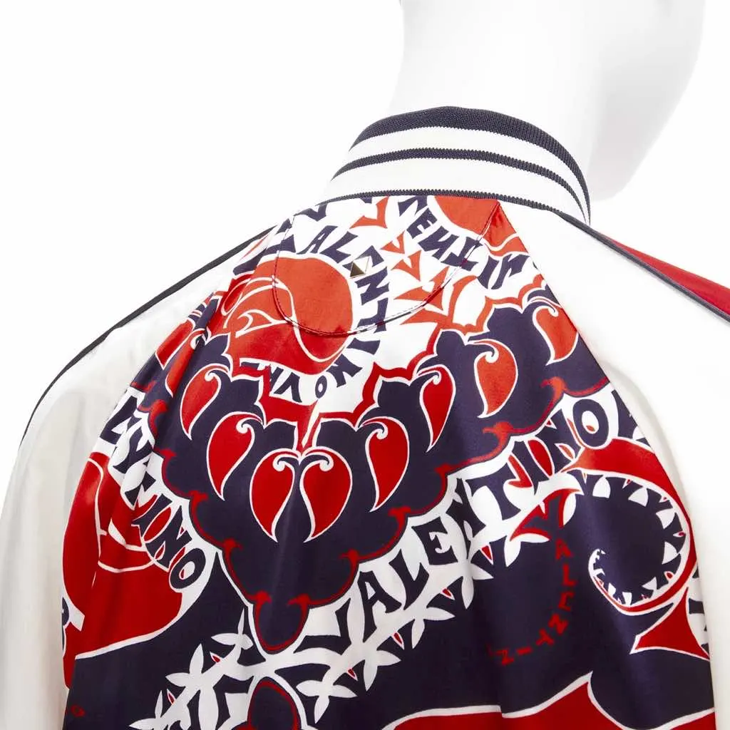 Valentino Red Satin Bomber Jacket Red Viscose Never worn - Back View