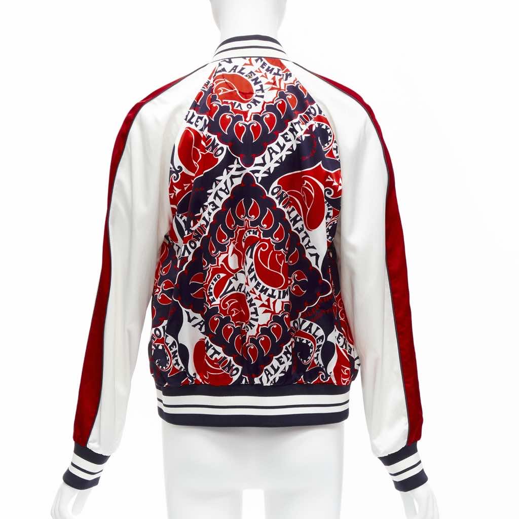 Valentino Garavani Red Satin Bomber Jacket - Detail 1