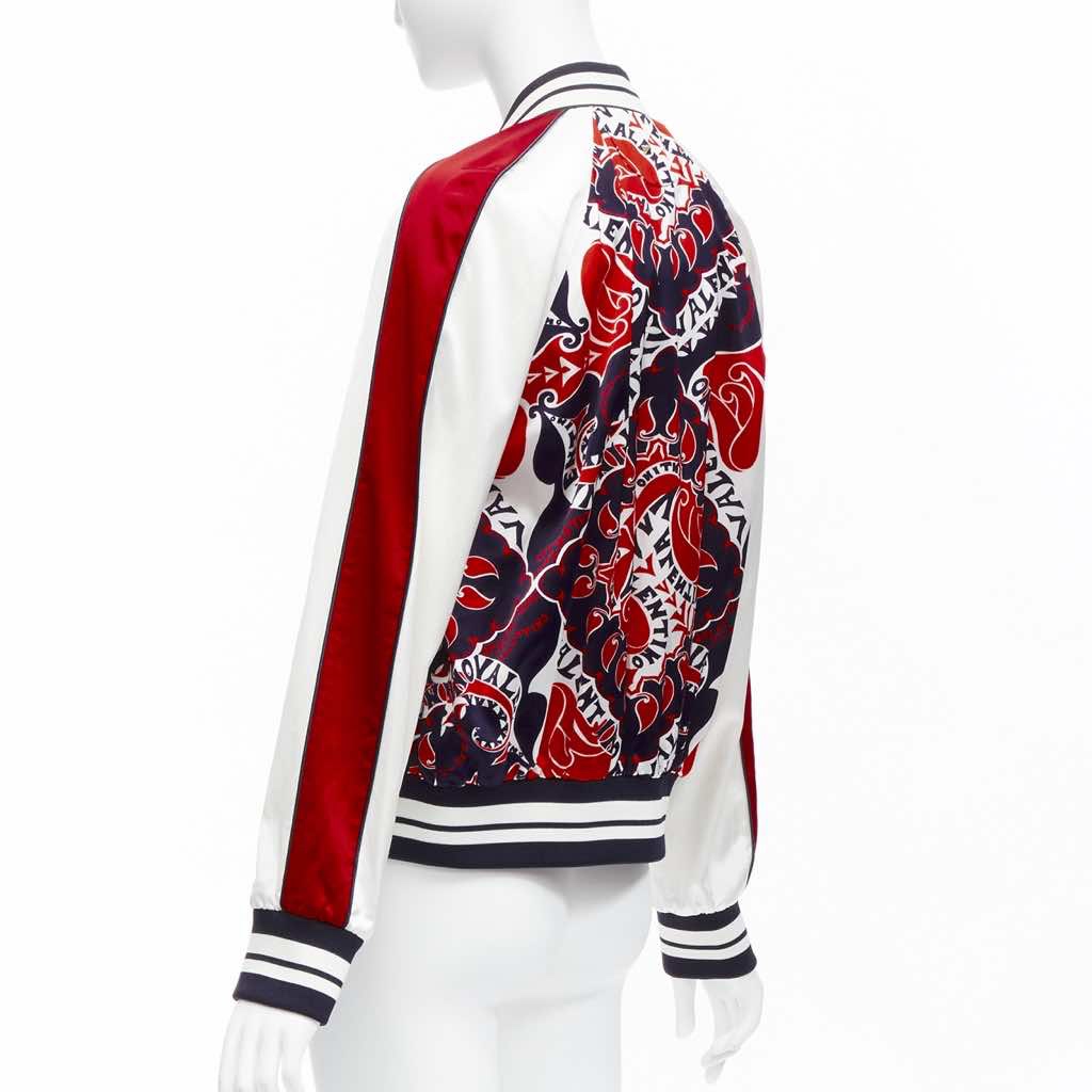 Valentino Garavani Red Satin Bomber Jacket - Detail 2
