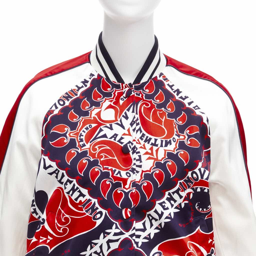 Valentino Garavani Red Satin Bomber Jacket - Image 10