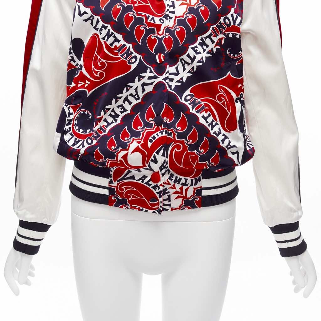 Valentino Garavani Red Satin Bomber Jacket - Image 11