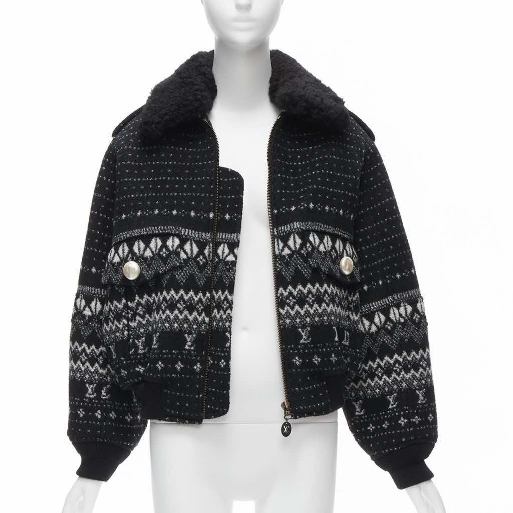 Louis Vuitton Black Intarsia Wool Jacket - Image 6