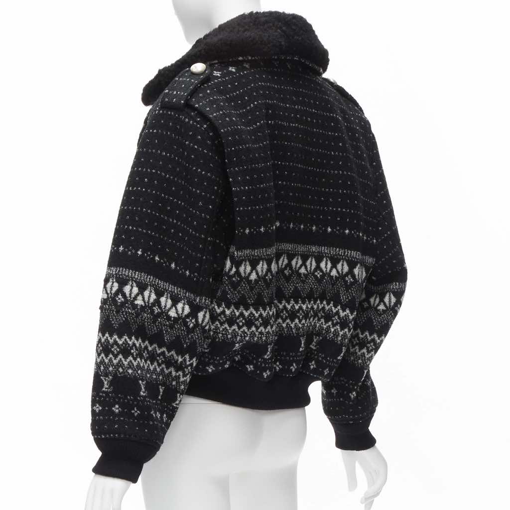 Louis Vuitton Black Intarsia Wool Jacket - Detail 2