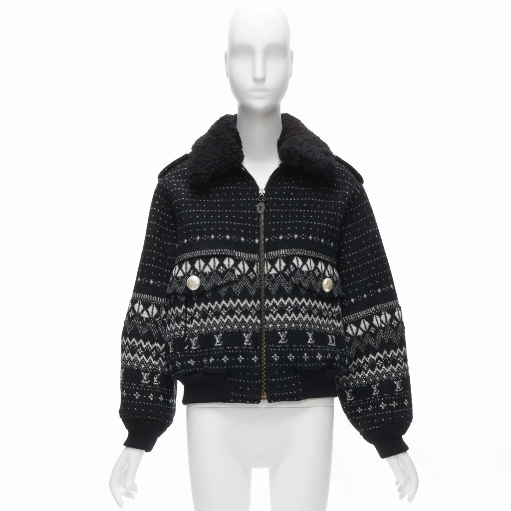 Louis Vuitton Black Intarsia Wool Jacket - Image 13